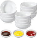 12 Pcs Dip Bowls Set 1.7oz Sauce Soy Dishes Bowls Small for Dipping Tomato Sauce, Soy, BBQ and Other Party Supplies(White)