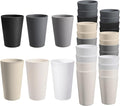 24 Pcs Unbreakable Plastic Cups Set, 12 Pcs 14 oz and 12 Pcs 20 oz Reusable Plastic Cups, Stackable Water Tumblers, Drinking Cup for Kitchen, BPA-free, Dishwasher and Microwave Safe, 6 Colors