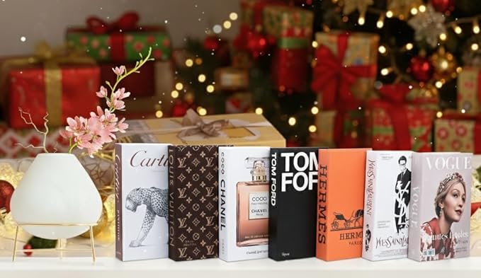 Suite Large | 7 PCS Faux Decorative Books for Home Decor | Not Real Books (Cardboard Boxes) | Coffee Table, Bookshelf & Shelf Styling Display Props for Living Room, Office