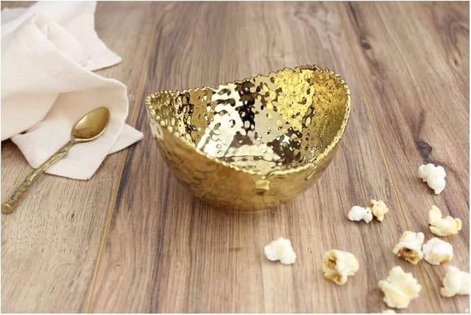 Pampa Bay Small Oval Bowl, 5.25-inch Length, Gold