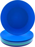 Plastic Plates Reusable - 10 inch Unbreakable Dinner Plate set of 12 - BPA Free Dishwasher Safe Microwave Plates - Everyday Large Plate for Kids Kitchen Salad Party Outdoor
