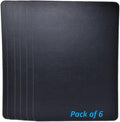Nikalaz Set of 6 Placemats Made of Recycled Leather (18"x13", Black)