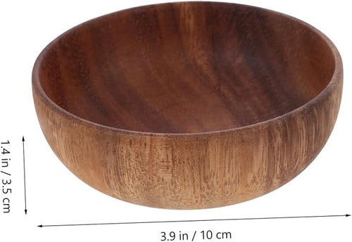 2Pcs Acacia Small Serving Bowl Set Flat Bottom Bowls for Salad and Dessert Smooth Finish for Entertaining and Everyday Use