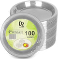 9 Inch Clear Plastic Plates 100 Bulk Pack - Disposable Cake Plates for Dessert & Appetizers, BBQ, Party, Travel and Events,Recyclable (pack of 100 clear)