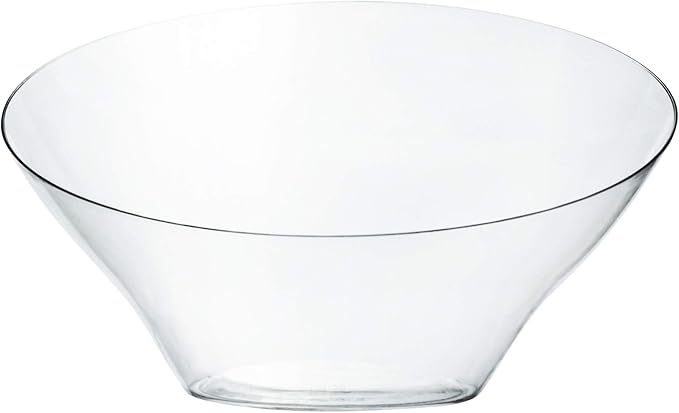 PLASTICPRO Disposable Angled Plastic Bowls Round Small Serving Bowl, Elegant for Party's, Snack, or Salad Bowl, Clear Pack of 8