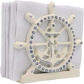 THDC Nautical Napkin Holder, Lunch, Dinner, Nautical Collection Napkin Holder, Made of Metal (Anchor Distressed Ivory)