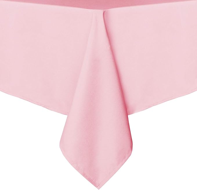 sancua Rectangle Tablecloth - 60 x 84 Inch - Stain and Wrinkle Resistant Washable Polyester Table Cloth, Decorative Fabric Table Cover for Dining Tables, Buffet Parties and Camping, Valentines Pink