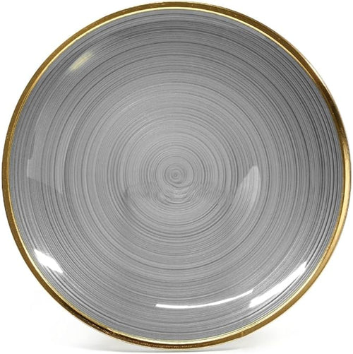 " OCCASIONS " 240 Pieces Pack,(120 Guests) Premium Wedding Party Disposable Plastic Plates Set -120 x 10'' Dinner + 120 x 7'' Salad/Dessert (Belize in Black & Gold)