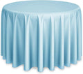 Lann's Linens - 120" Round Premium Tablecloth for Wedding/Banquet/Restaurant - Polyester Fabric Table Cloth - Baby Blue