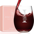 Valentines Day Gifts for Her, Gifts for Women Her Friend Mom Grandma Wife Sister Bridesmaid Nurse, Birthday Galentines Mothers Day Christmas, Personalized Initial Customized Wine Glasses 18OZ(I)