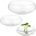 3 PCS Round Glass Vase Bowl, 6"/ 8"/10" Wide Mouth Round Glass Bowls, Succulent Planters, Fish Tank, Bubble Vases, Floral Decor Centerpieces, Flower Pots for Home Decoration (3PCS)