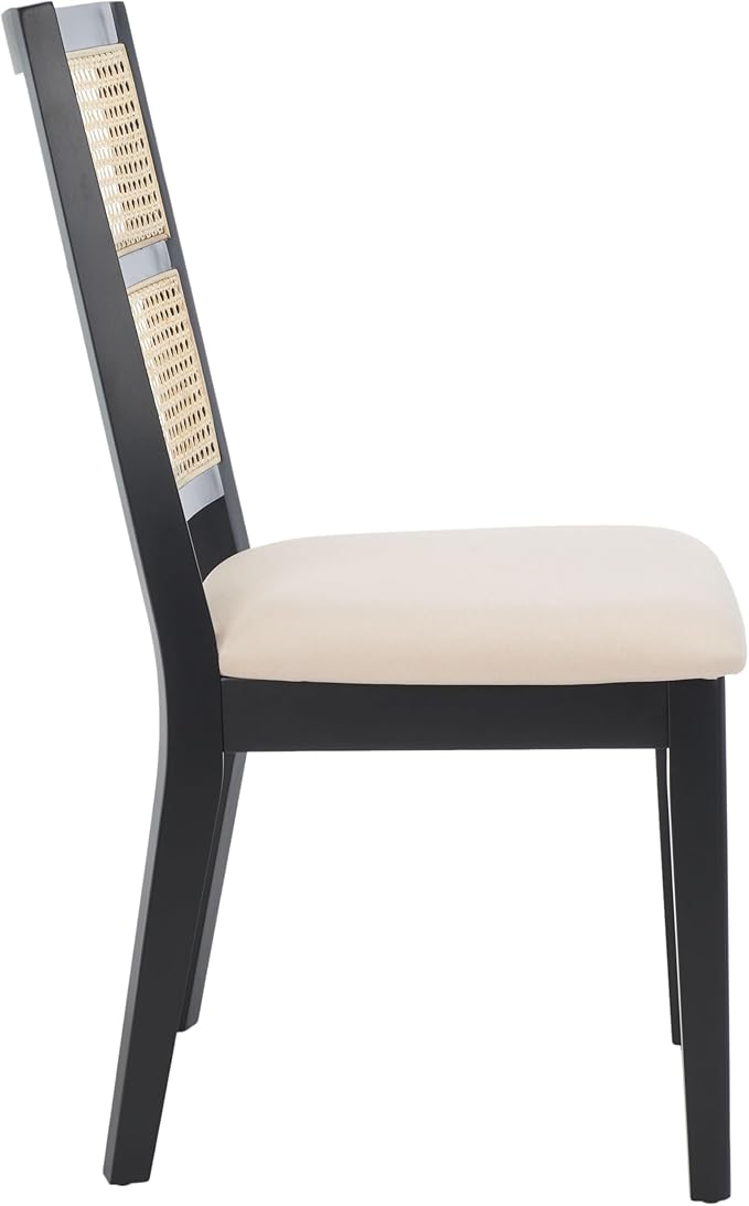 SAFAVIEH Home Collection Toril Coastal Black/White/Natural Dining Chair Set of 2
