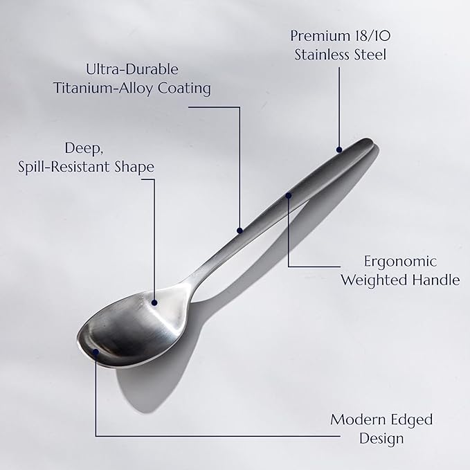 JazzUpCo Ava Flatware Flatware non toxic 18/10 stainless steel dishwasher safe (Matte Silver, 12 Person Set (60 Pieces))