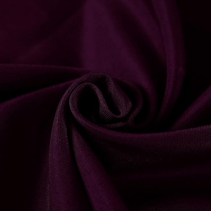 Fokitut 2 Pack Waterproof Round Tablecloth, 132 Inch, Stain Resistant and Wrinkle Polyester Table Cloth, Fabric Table Cover for Kitchen Dining, Wedding, Party, Holiday Dinner-Eggplant