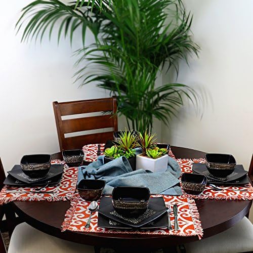 Elama’s Naina 16 Piece Double Bowl Stoneware Dinnerware Set - Image 6