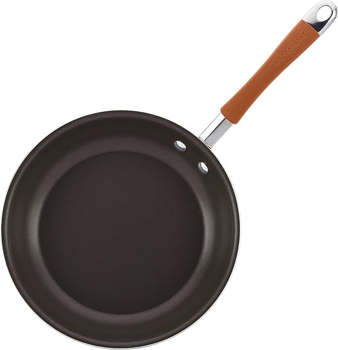 Rachael Ray Cucina Nonstick Cookware Pots and Pans Set, 12 Piece, Pumpkin Orange