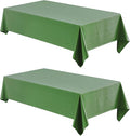 2 Pack Rectangle Tablecloth, 60x120 inch, Water Resistant Wrinkle Free Linen Textured Table Cloth Washable, Decorative Fabric Table Cover for Dining, Party and Camping, Green