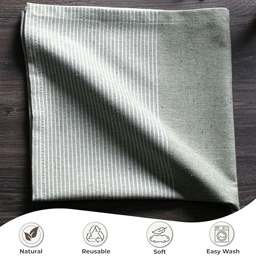 Green Cotton Cloth Napkins Set of 4, 18x18 Inch - Image 3