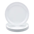 Amazon Basics Melamine (Plastic) Plate, 6 Piece Set, 9 in, White