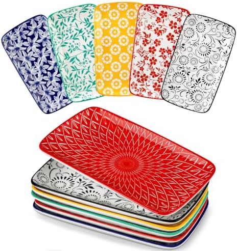 vancasso Selene Rectangular Dinner Plates 9.5"x5.6"Inch, Ceramic by vancasso