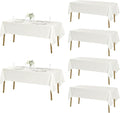 Fokitut 6 Pack Rectangle Tablecloth, 60x120 Inch, Stain Resistant and Wrinkle Polyester Table Cloth, Fabric Table Cover for Kitchen Dining, Wedding, Party, Holiday Dinner-Ivory