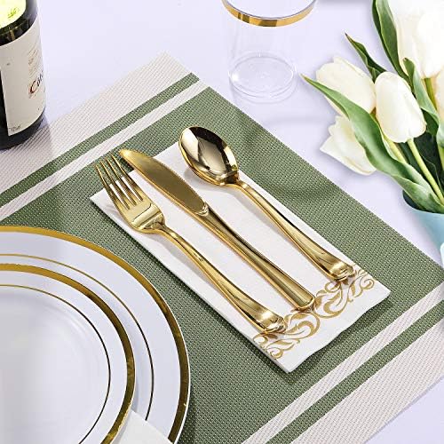 FOCUSLINE 175 Pieces Gold Dinnerware Set for 25 Guests - Image 3
