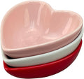 BIA Valentine Heart Dishes, Set of 3 – 6 oz Stoneware Bowls, Heart-Shaped Serving Pieces for Snacks, Dips, Spices, Candy & Dessert Displays – Microwave, Oven & Dishwasher Safe