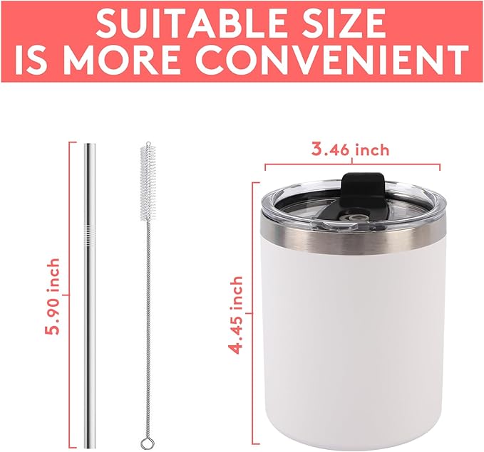 12 Pack 12 Oz Stainless Steel Skinny Tumbler with Splash Proof Lid, Vacuum Insulated Double Wall Thermal Cup, Outdoor Unbreakable Travel Slim Bottle for Hot Cold Drinks