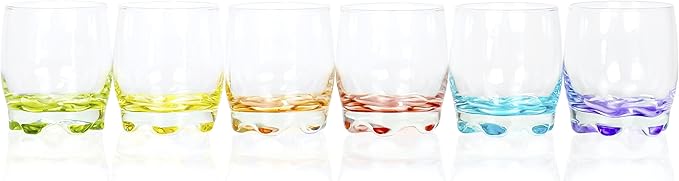 Red Co. Vibrant Splash Water/Beverage Glasses, 9.75 Ounce (6)