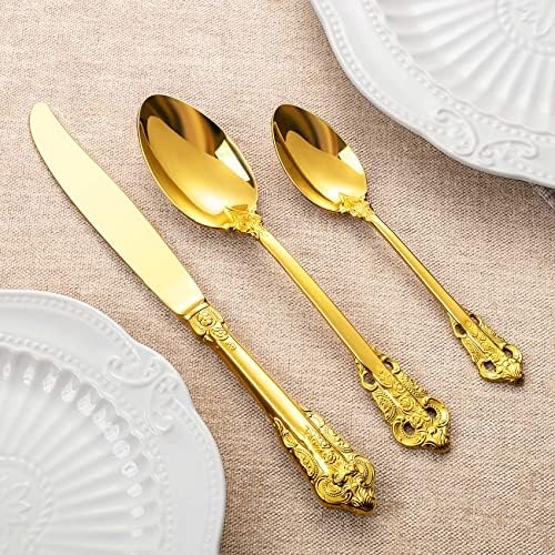KEAWELL Gorgeous 4-Piece 18/10 Stainless Steel Dinner Knife Set (Gold) - Image 4