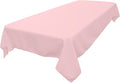 LA Linen Polyester Poplin Washable Rectangular Tablecloth, Stain and Wrinkle Resistant Table Cover 60x84, Fabric Table Cloth for Dinning, Kitchen, Party, Holiday 60 by 84-Inch, Pink Light