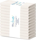 Blue Needles Solid Cloth Napkins Set of 12 Cream 100% Cotton Dinner Napkins 18x18 inches - Soft, Reusable, Absorbent & Washable Linen, Ideal for Wedding Events, Parties & Everyday Use