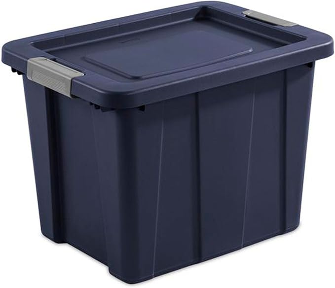 Sterilite 12-Pack Storage Bins with Lids, Heavy Duty Totes, Tuff1, 18 Gallon, Dark Indigo