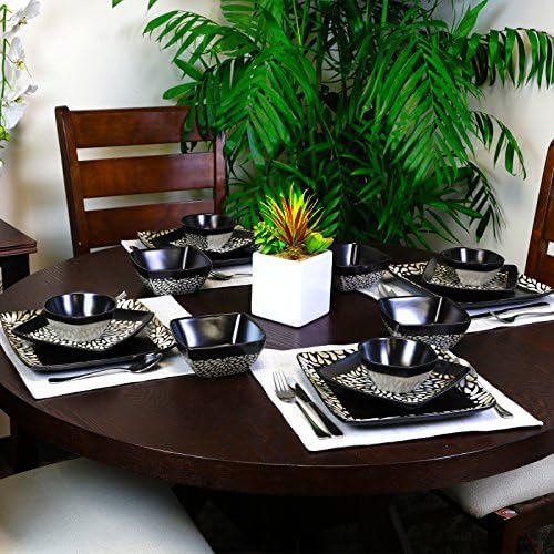 Elama's Desert Bloom 16 Piece Stoneware Dinnerware Set - Image 5