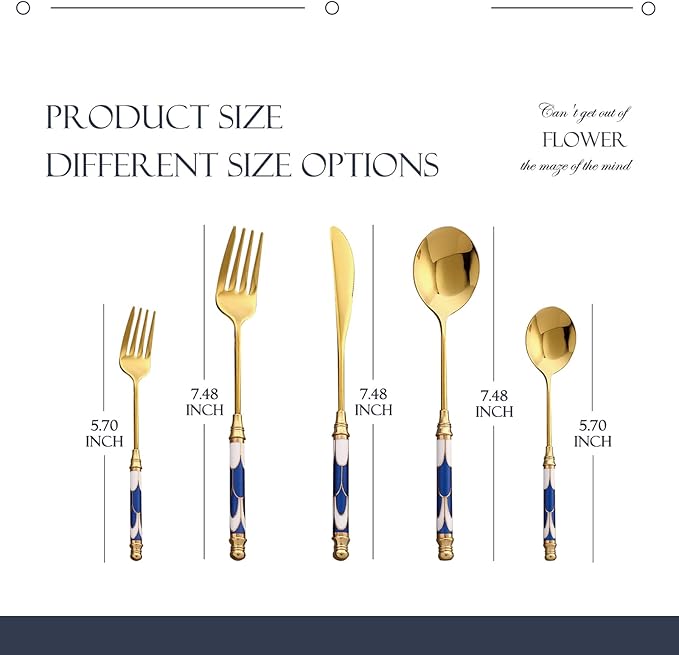 10-piece Silverware Set With Ceramic Handle, Premium Food Grade Stainless Steel Flatware Sets, Mirror Polished Cutlery Set, Dishwasher Safe (for 2 People)