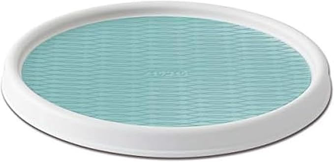 Copco 5234754 Non-Skid Pantry Cabinet Lazy Susan Turntable, 12-Inch, White/Aqua