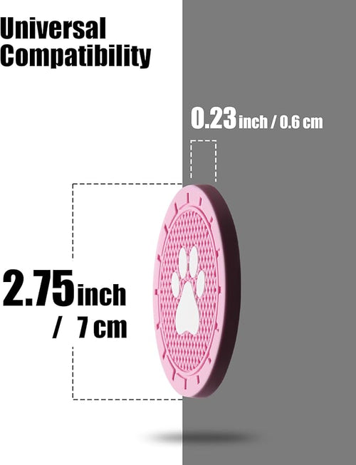 4 Pack Car Cup Coasters, Universal Dog Paw Print Non-Slip Silicone Cup Holder Inserts, Car Interior Accessories, Pink