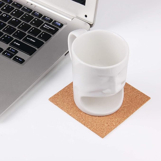 220 Pack Self Adhesive Cork Squares and Round DIY Adhesive Cork Board for Coasters and DIY Crafts