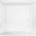Exquisite Disposable-Clear-Plastic-Plates-Square Linear (40 Pack) Wedding Dinner Fancy Tableware Dishes (7.5 Inch., Clear) Single Size Set