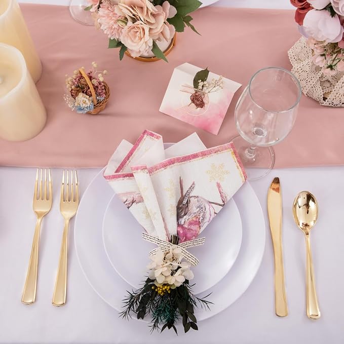 Hioasis 100pcs White Plastic Plates for Party - 7.5" Dinner Plates Disposable, Heavy -duty, Classy and Elegant for Wedding and Wedding