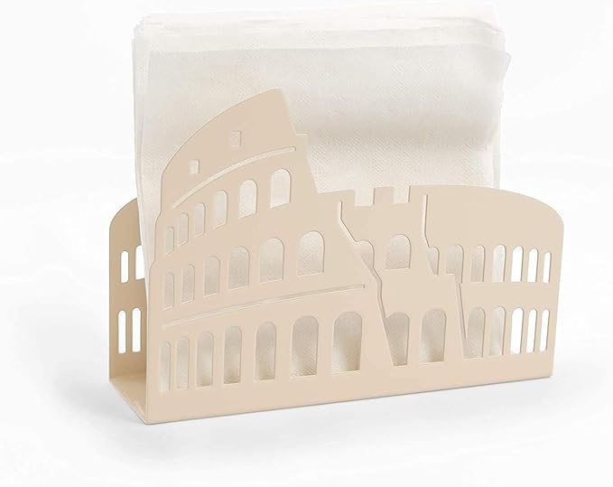 Mango Steam Tabletop Napkin/Tissue & Letter Holder For Home, Kitchen, Restaurants (Colosseum/Rome, Blush)