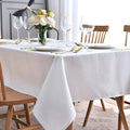 maxmill Jacquard Tablecloth Swirl Design Water Resistance Antiwrinkle Heavy Weight Soft Table Cloth for Buffet Banquet Parties Event Holiday Dinner Square 52 x 52 Inch White