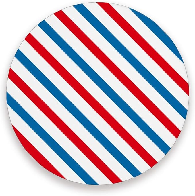 Coasters for Drinks Coaster Drink Set Decorative Coffee Table Desk Cup Mat Spring Cute Cork Bar Backing Round Home Decor Blue and Red Stripes19