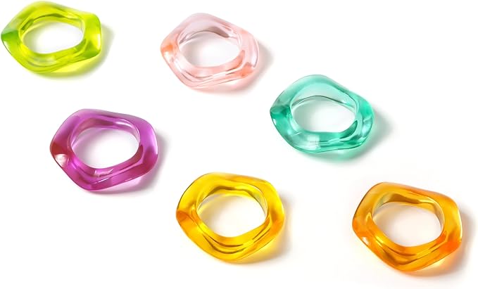 ALPHA Living HOME Set of 12 Epoxy Resin Napkin Rings - Handcrafted Napkin Ring Holders 1.5" Napkin Rings for Christmas Party Decoration, Dinning Table, Family Gatherings, Table Décor(Multi Pastel)