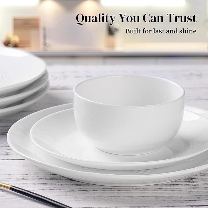 DOWAN 10 OZ Small Bowls, Ice Cream Bowls - 4.25" Ceramic Dessert Bowl Set of 6 - Porcelain Small Cereal Bowls, Side Dishes Dipping Bowl for Portion Control - Dishwasher Microwave Safe（Soft White