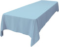 LA Linen Polyester Poplin Washable Rectangular Tablecloth, Stain and Wrinkle Resistant Table Cover 60x144, Fabric Table Cloth For Dinning, Kitchen, Party, Holiday 60 by 144-Inch, Blue Light