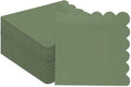qiqee Grayish Pea Green Cocktail Dinner Napkins 5x5inch Disposable Beverage,Wedding, Birthday Party Dessert Wave Paper Napkins(120 Count)