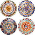 Colorful Salad & Dessert Plates Set of 4, 8.5Inch Boho Ceramic Dinner Plate by Unknown