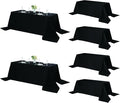 Fokitut 6 Pack Rectangle Tablecloth, 90x156 Inch, Stain Resistant and Wrinkle Polyester Table Cloth, Fabric Table Cover for Kitchen Dining, Wedding, Party, Holiday Dinner-Black