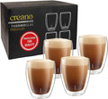 Creano Premium Double-Walled Drinking Glasses 12.5oz / 400 ml - Set of 4 - Professional Quality - 100% Dishwasher Safe (4x 12.5oz)
